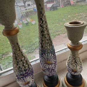 Floral Patterned Candle Holders